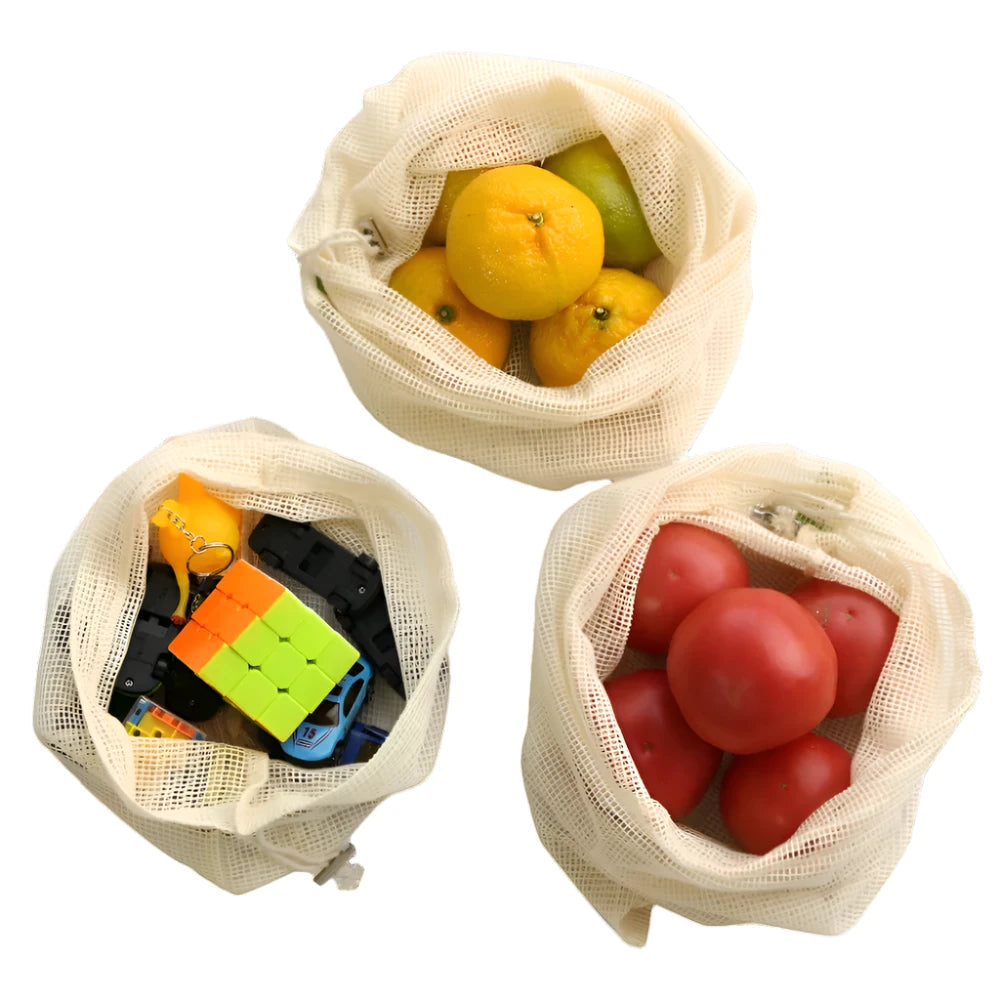 100% Organic Cotton Mesh Bags – Eco-Friendly & Reusable