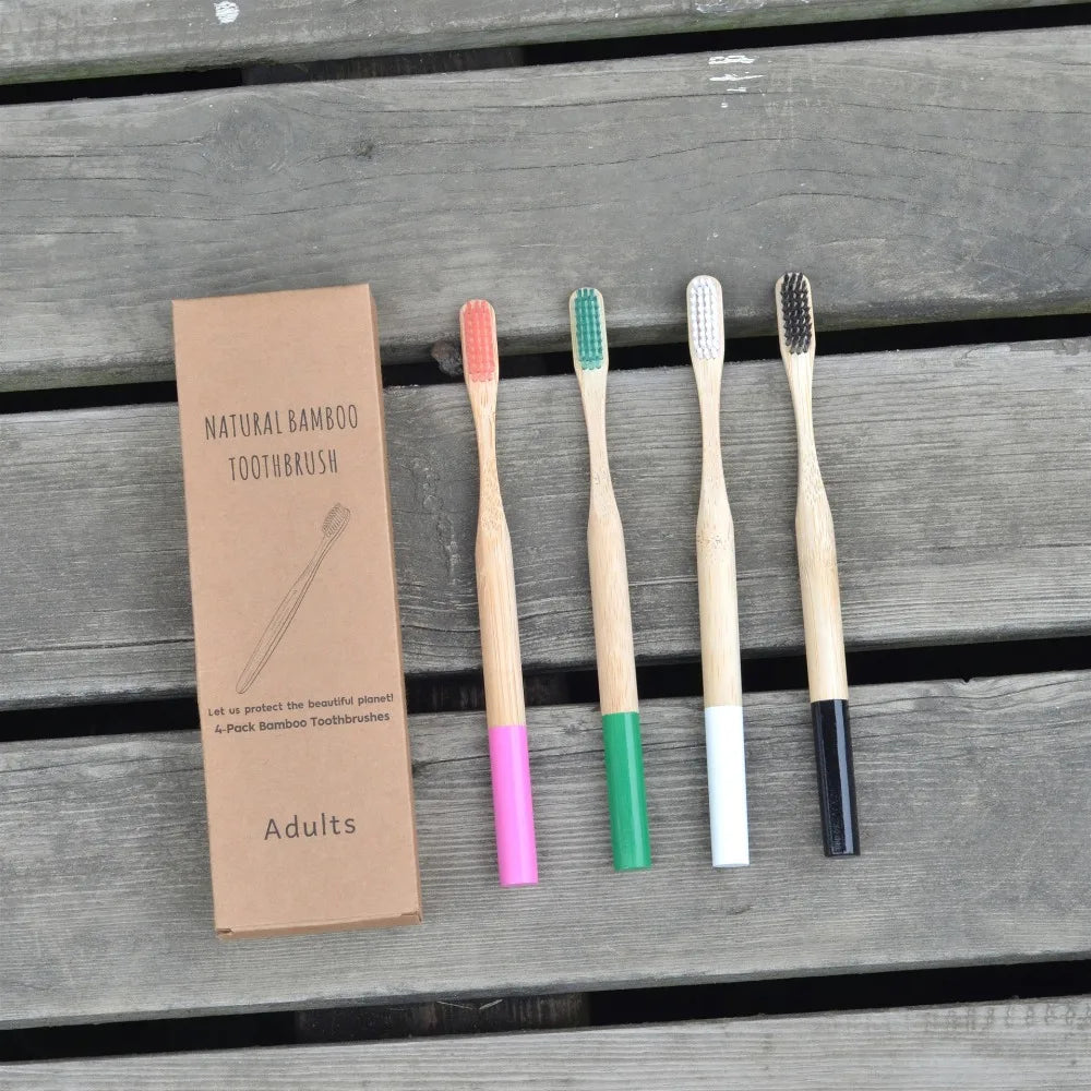 Eco-Friendly Bamboo Toothbrush Set – Soft Bristles & Biodegradable (5/10pc)