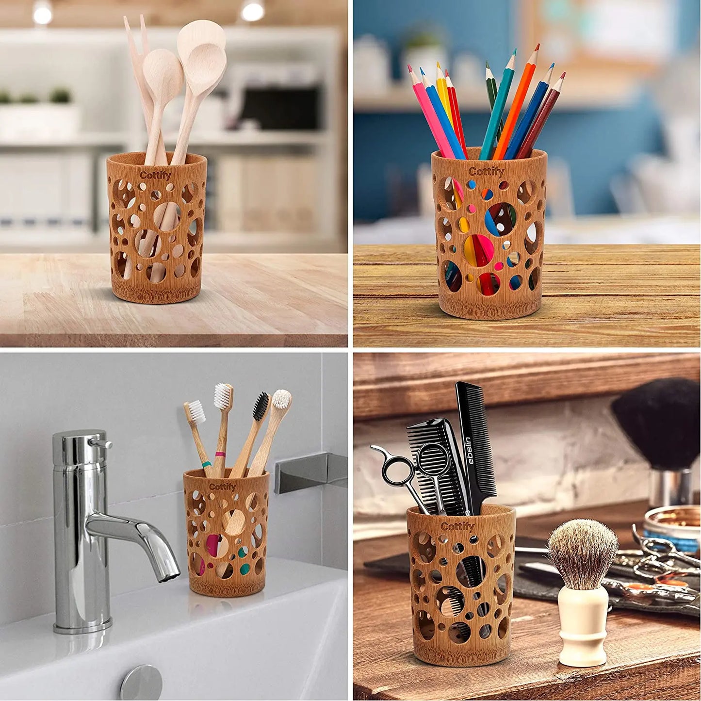 Bamboo Toothbrush Holder – Quick-Drying & Eco-Friendly