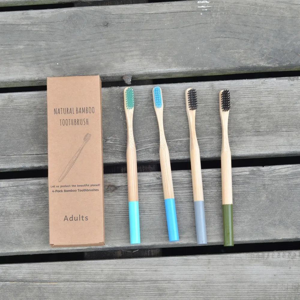 Eco-Friendly Bamboo Toothbrush Set – Soft Bristles & Biodegradable (5/10pc)