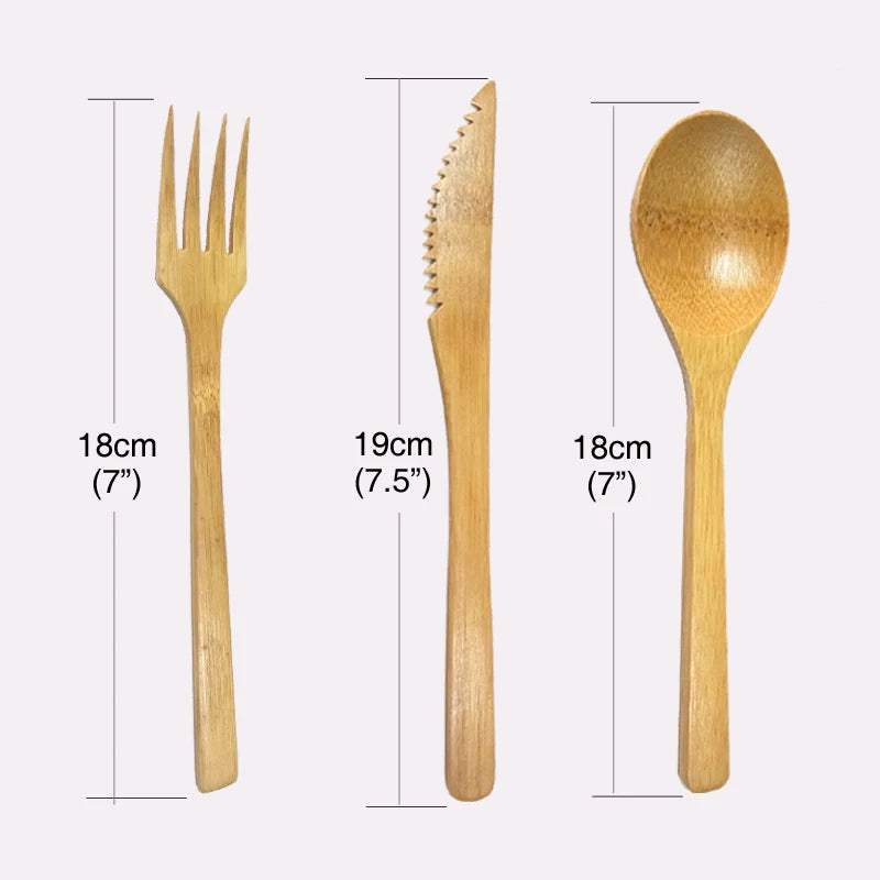 Reusable Bamboo Tableware Set – 12-Piece Eco-Friendly Cutlery