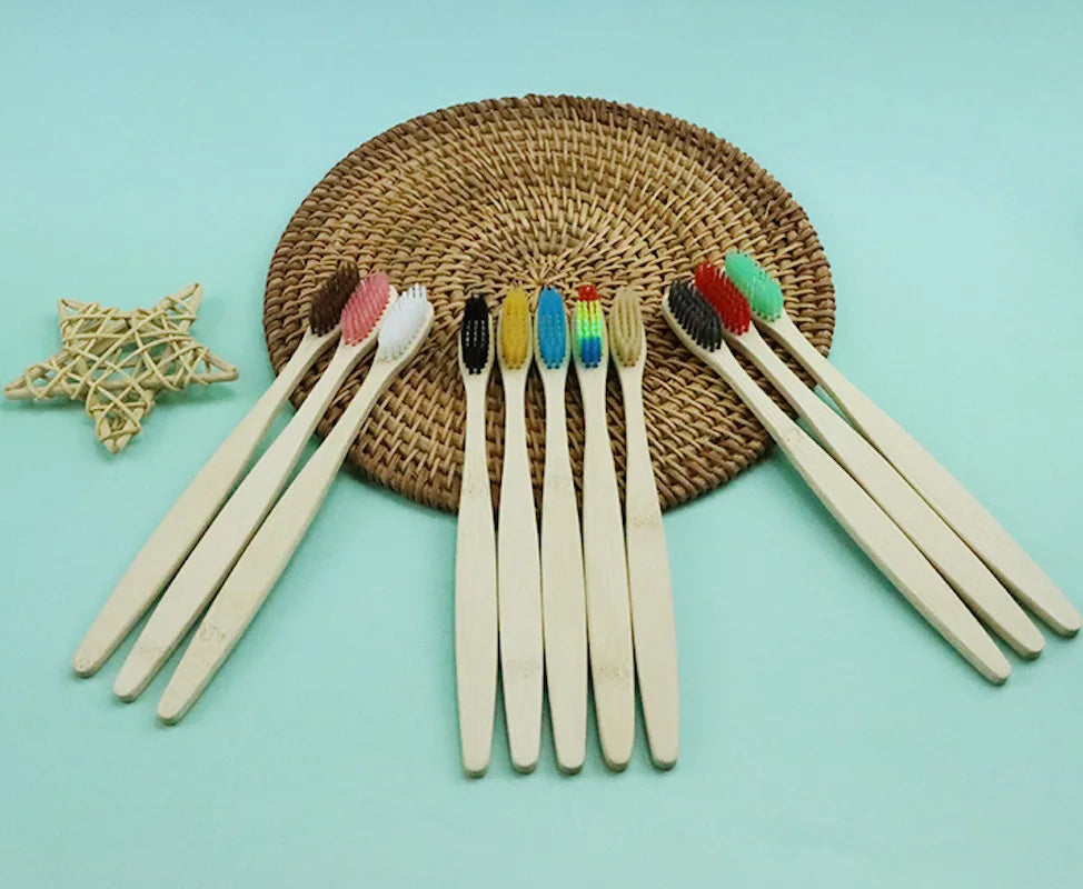 Bamboo Toothbrushes – Eco-Friendly & Reusable (50/100pc)