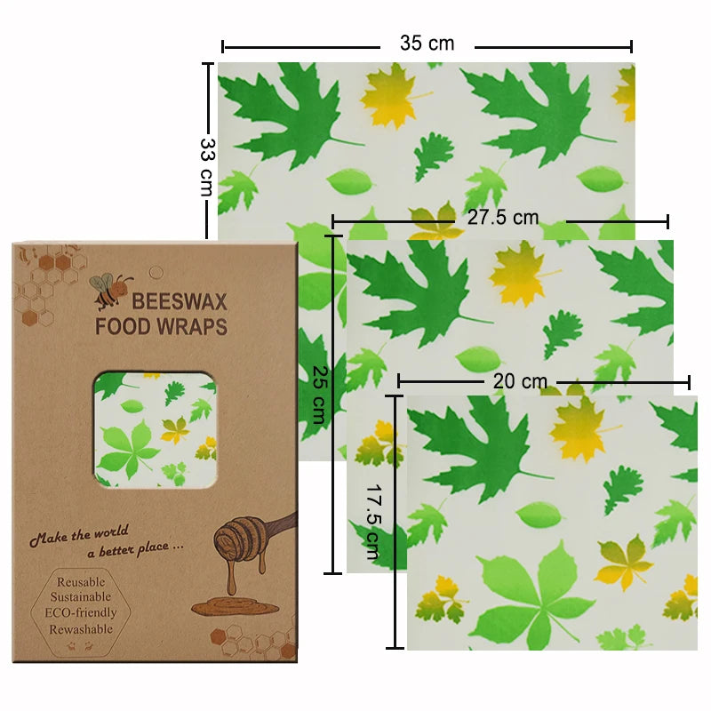 Eco-Friendly Reusable Beeswax Food Wraps - Organic Fresh-Keeping Storage Cloth with Custom Patterns