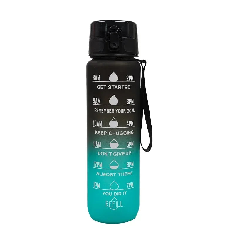 1L Time-Marked Water Bottle – Leak-Proof & BPA-Free