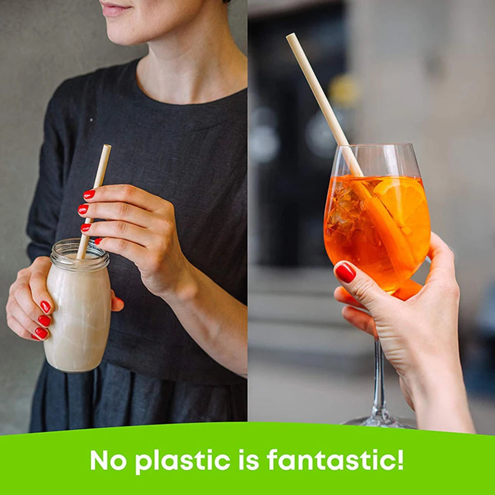 100% Natural Bamboo Straws – Reusable & Eco-Friendly 100pc