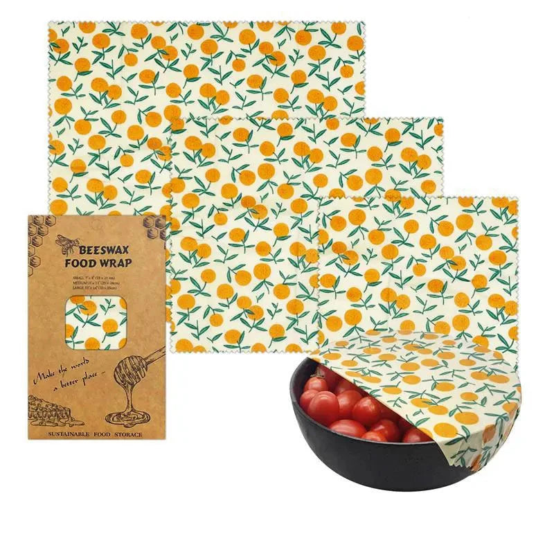 Reusable Organic Beeswax Food Wrap - Eco-Friendly Food Storage Cloth for Fresh Keeping and Sustainable Kitchen Use