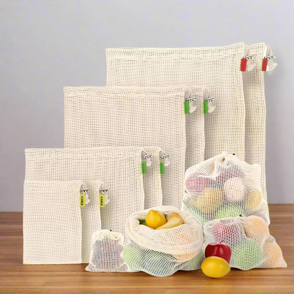 100% Organic Cotton Mesh Bags – Eco-Friendly & Reusable