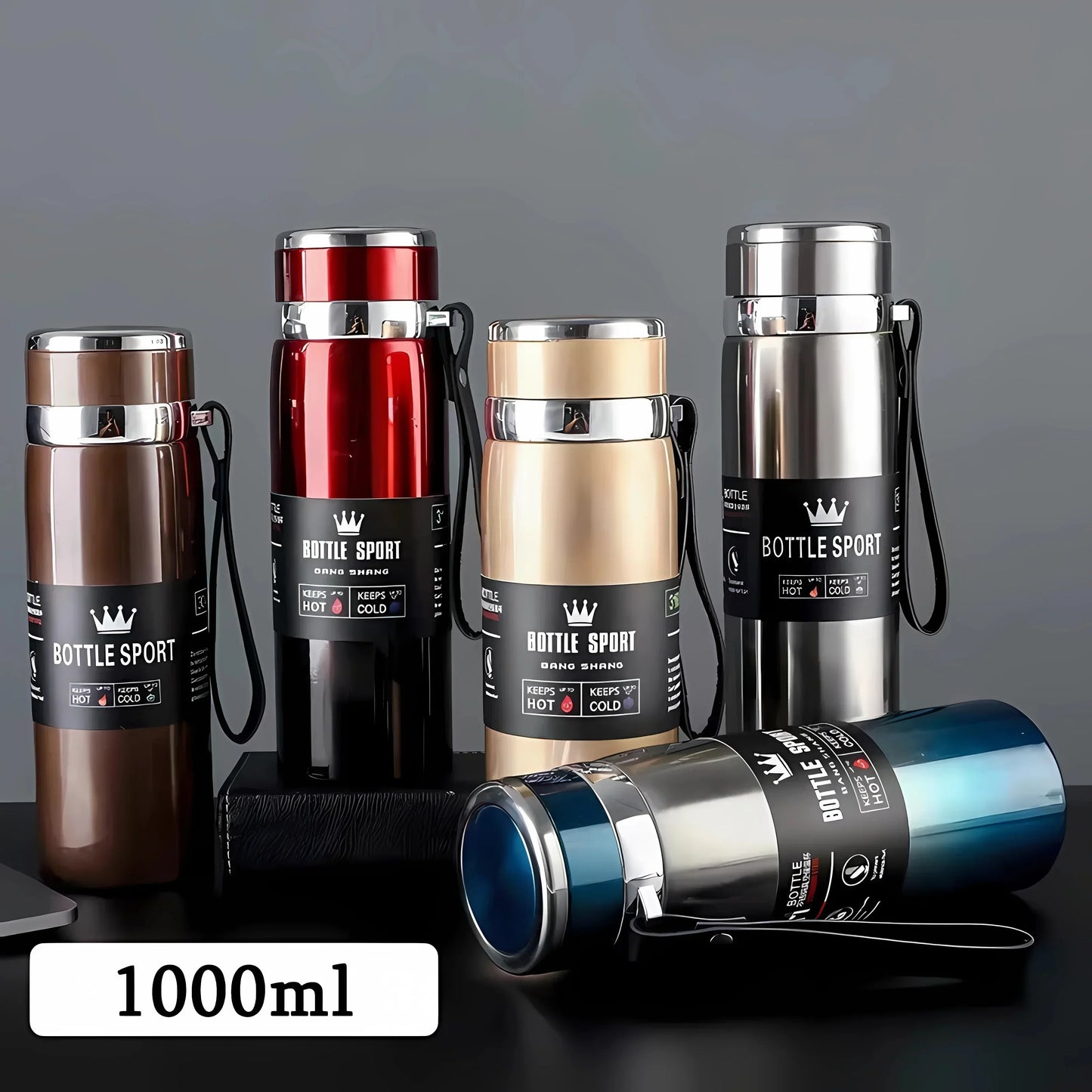 1L Thermal Water Bottle – Keeps Drinks Hot or Cold