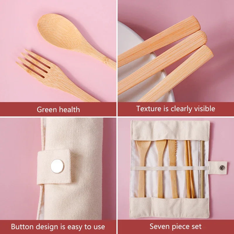 Eco-Friendly Bamboo Cutlery Set – Perfect for Travel & Camping!