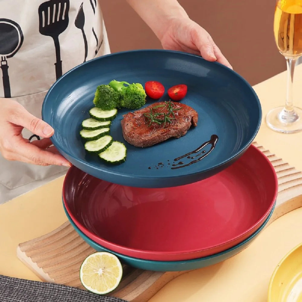 Wheat Straw Dinner Plates - Eco-Friendly, BPA-Free & Biodegradable