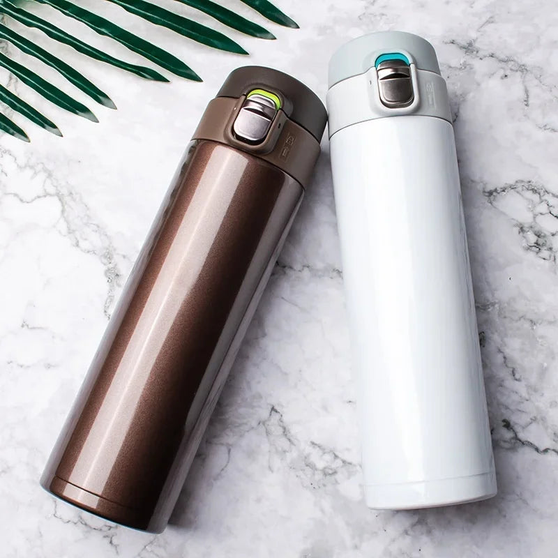 500ml Stainless Steel Thermos Bottle – Bouncing Cover for Easy Access