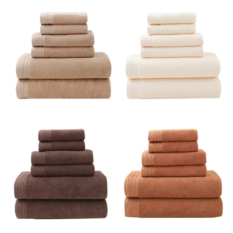 Luxury 100% Cotton Bath Towel Set - Soft & Absorbent