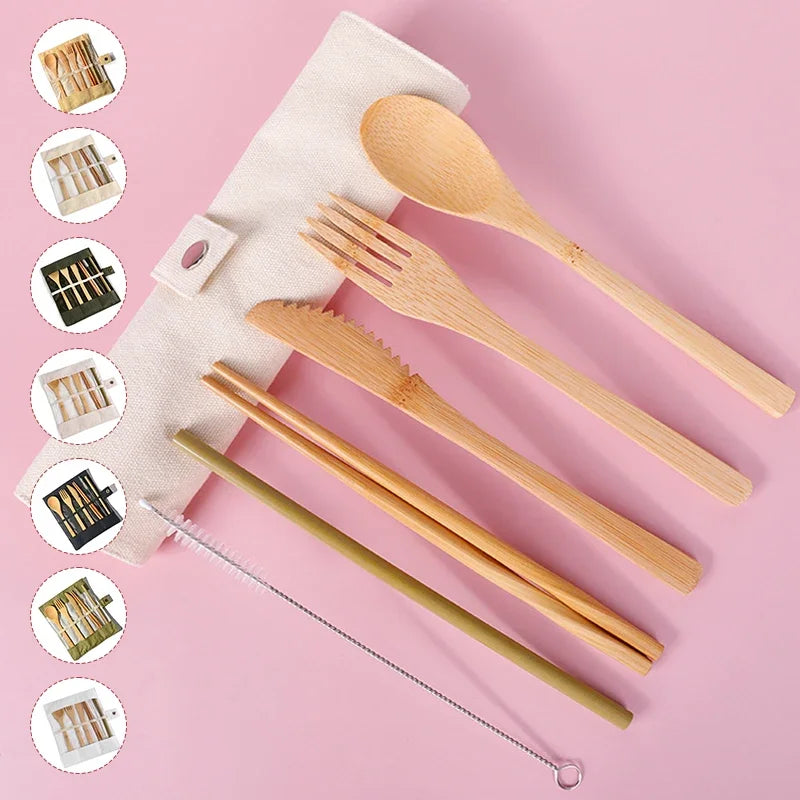 Eco-Friendly Bamboo Cutlery Set – Perfect for Travel & Camping!