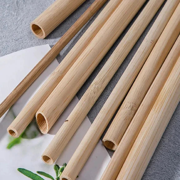 Eco-Friendly Bamboo Cocktail Straws – with Cleaning Brush 10pc