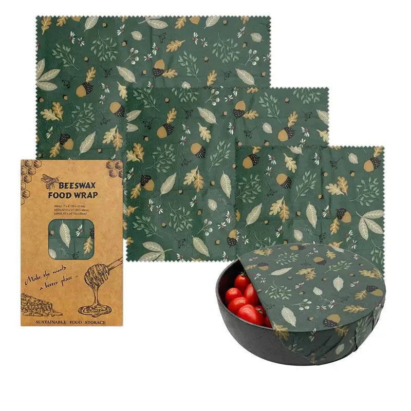 Reusable Organic Beeswax Food Wrap - Eco-Friendly Food Storage Cloth for Fresh Keeping and Sustainable Kitchen Use