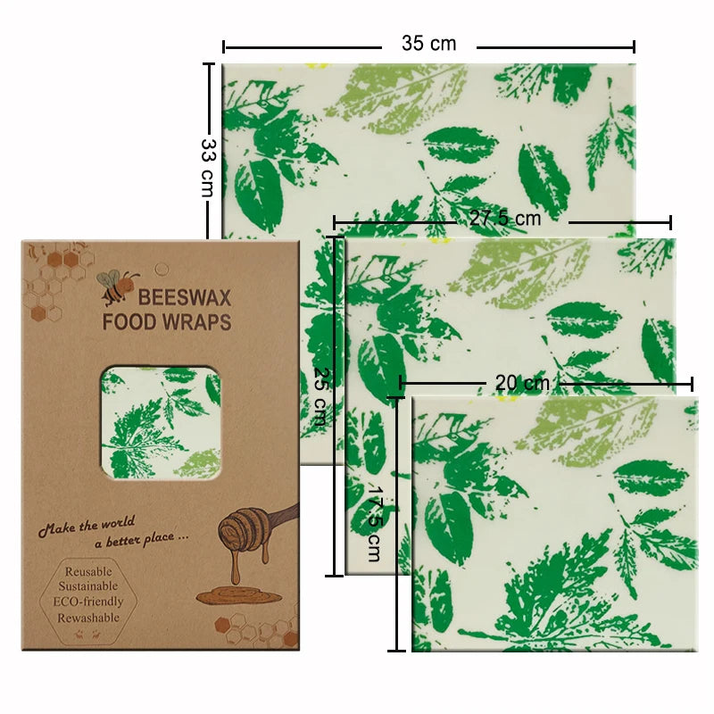 Eco-Friendly Reusable Beeswax Food Wraps - Organic Fresh-Keeping Storage Cloth with Custom Patterns