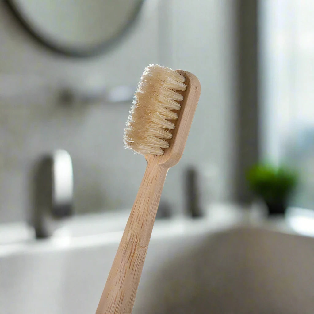 Bamboo Toothbrushes with Boar Bristles – Eco-Friendly & Biodegradable (10pc)