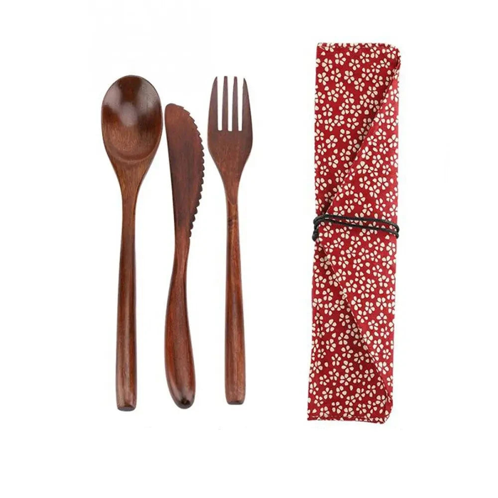 Portable Bamboo Cutlery Set – Reusable, Stylish & Travel-Ready!