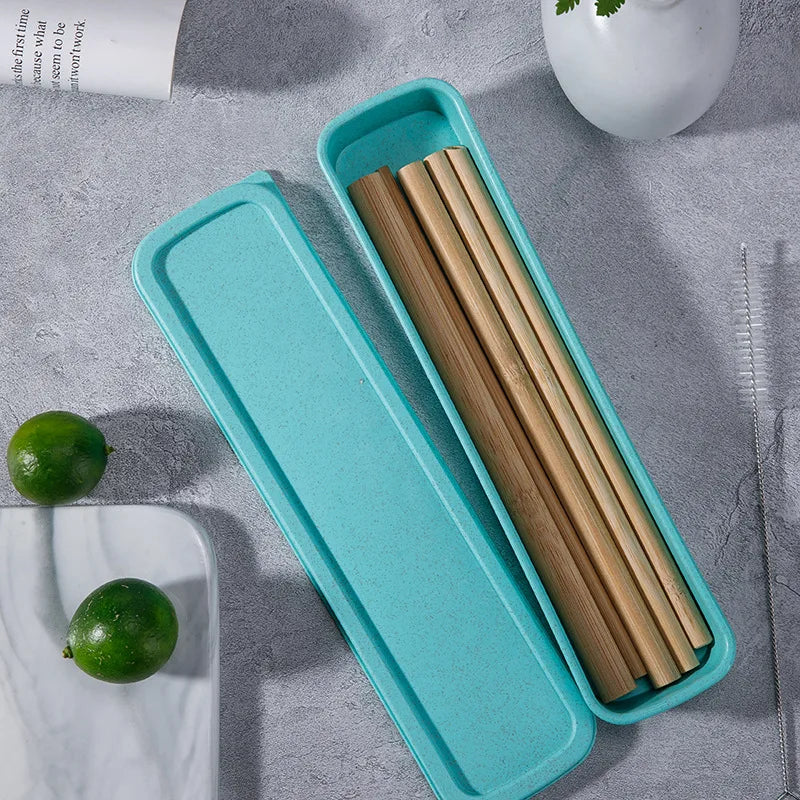 Eco-Friendly Bamboo Cocktail Straws – with Cleaning Brush 10pc