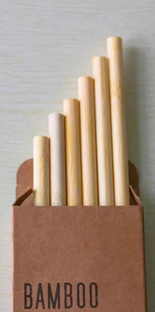 Eco-Friendly Bamboo Cocktail Straws – with Cleaning Brush 10pc