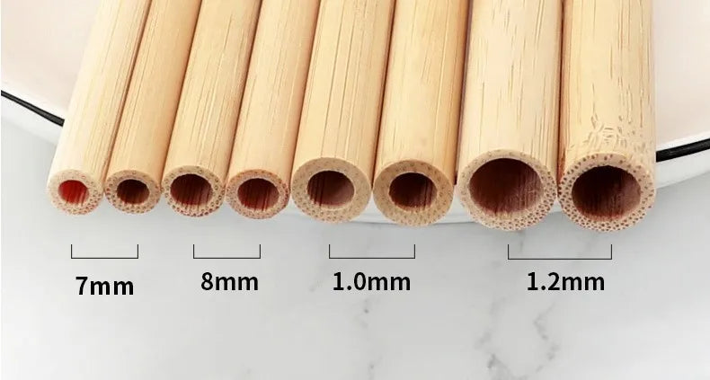 Eco-Friendly Bamboo Cocktail Straws – with Cleaning Brush 10pc