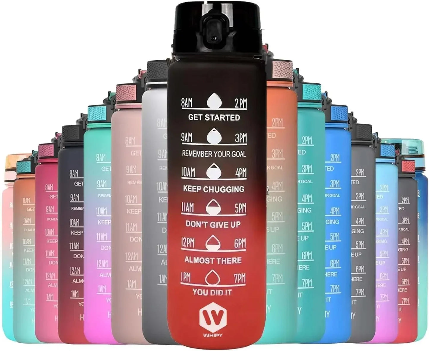 1L Time-Marked Water Bottle – Leak-Proof & BPA-Free