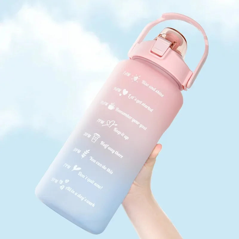 3-Piece Reusable Motivational Water Bottle Set – With Time Markers & Portable Design