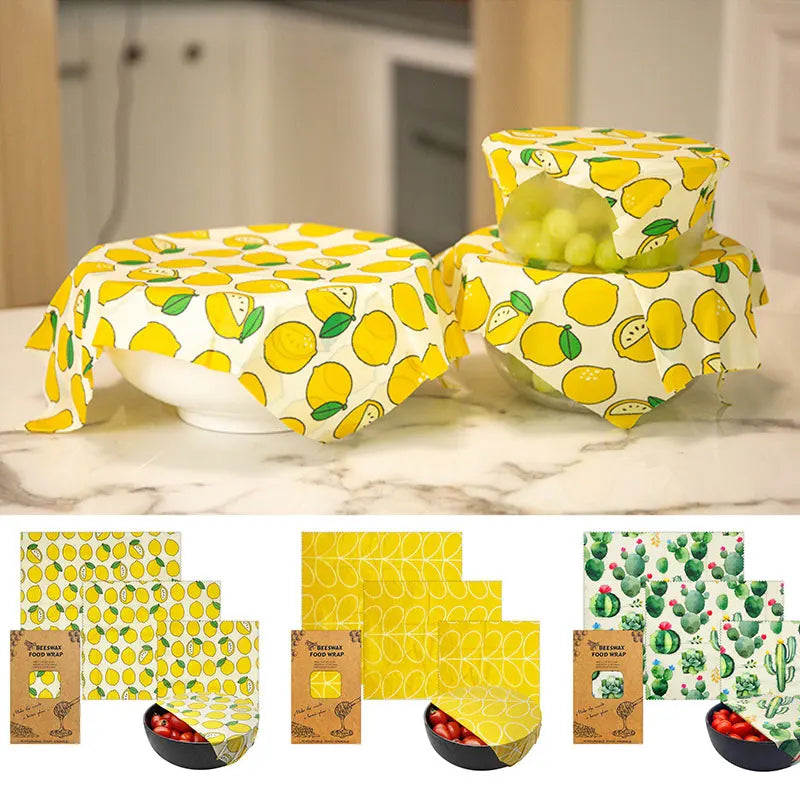 Reusable Organic Beeswax Food Wrap - Eco-Friendly Food Storage Cloth for Fresh Keeping and Sustainable Kitchen Use