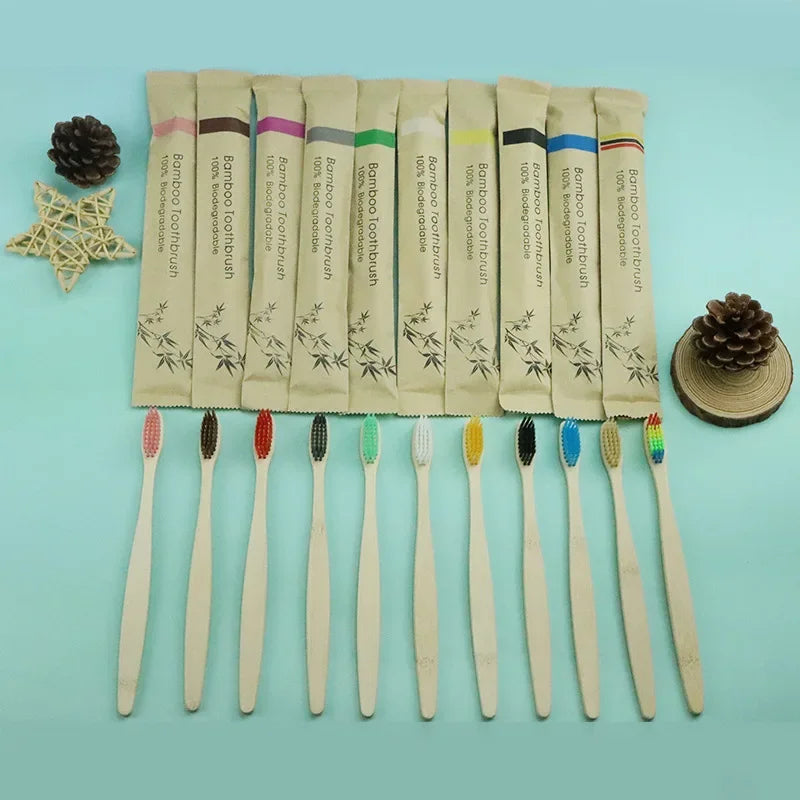 Bamboo Toothbrushes – Eco-Friendly & Reusable (50/100pc)