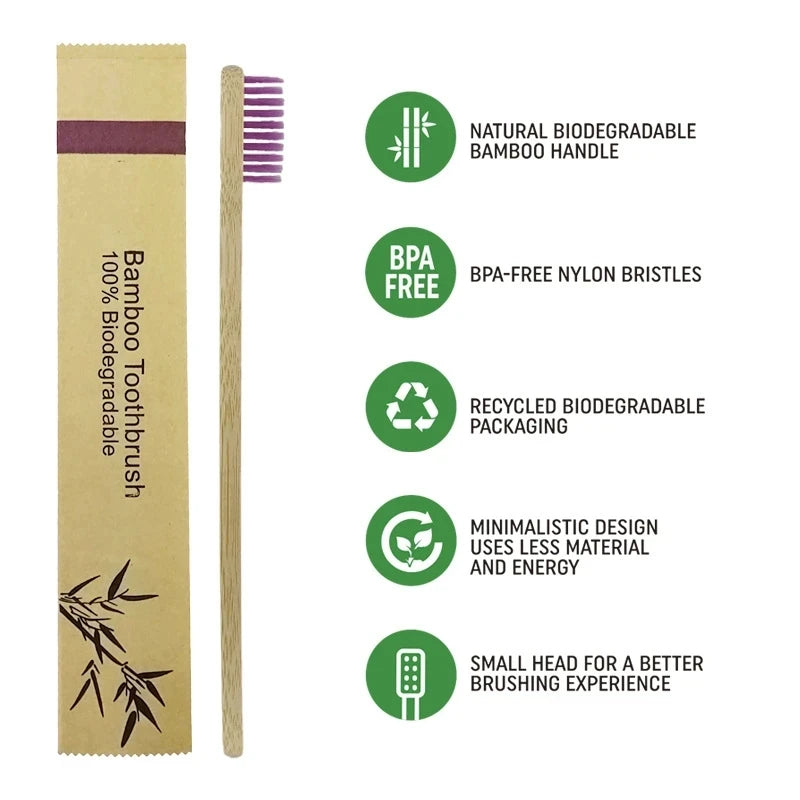 Bamboo Toothbrushes – Eco-Friendly & Reusable (50/100pc)