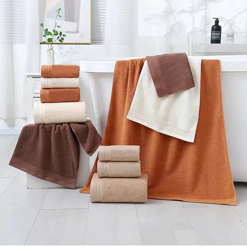 Luxury 100% Cotton Bath Towel Set - Soft & Absorbent