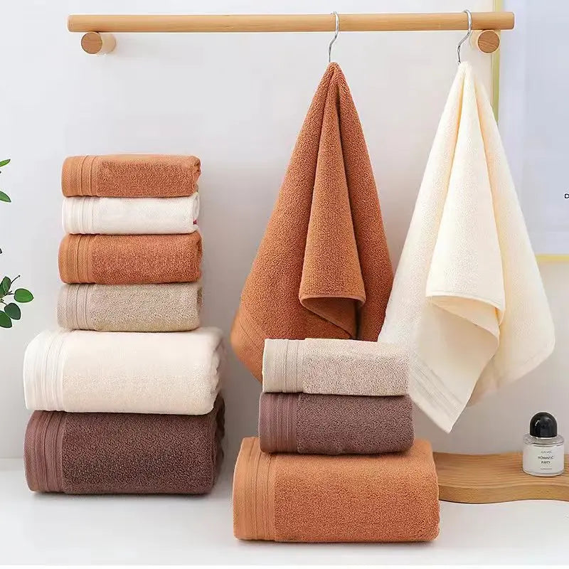 Luxury 100% Cotton Bath Towel Set - Soft & Absorbent