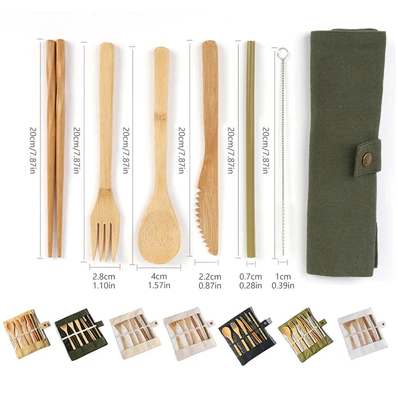 Eco-Friendly Bamboo Cutlery Set – Perfect for Travel & Camping!