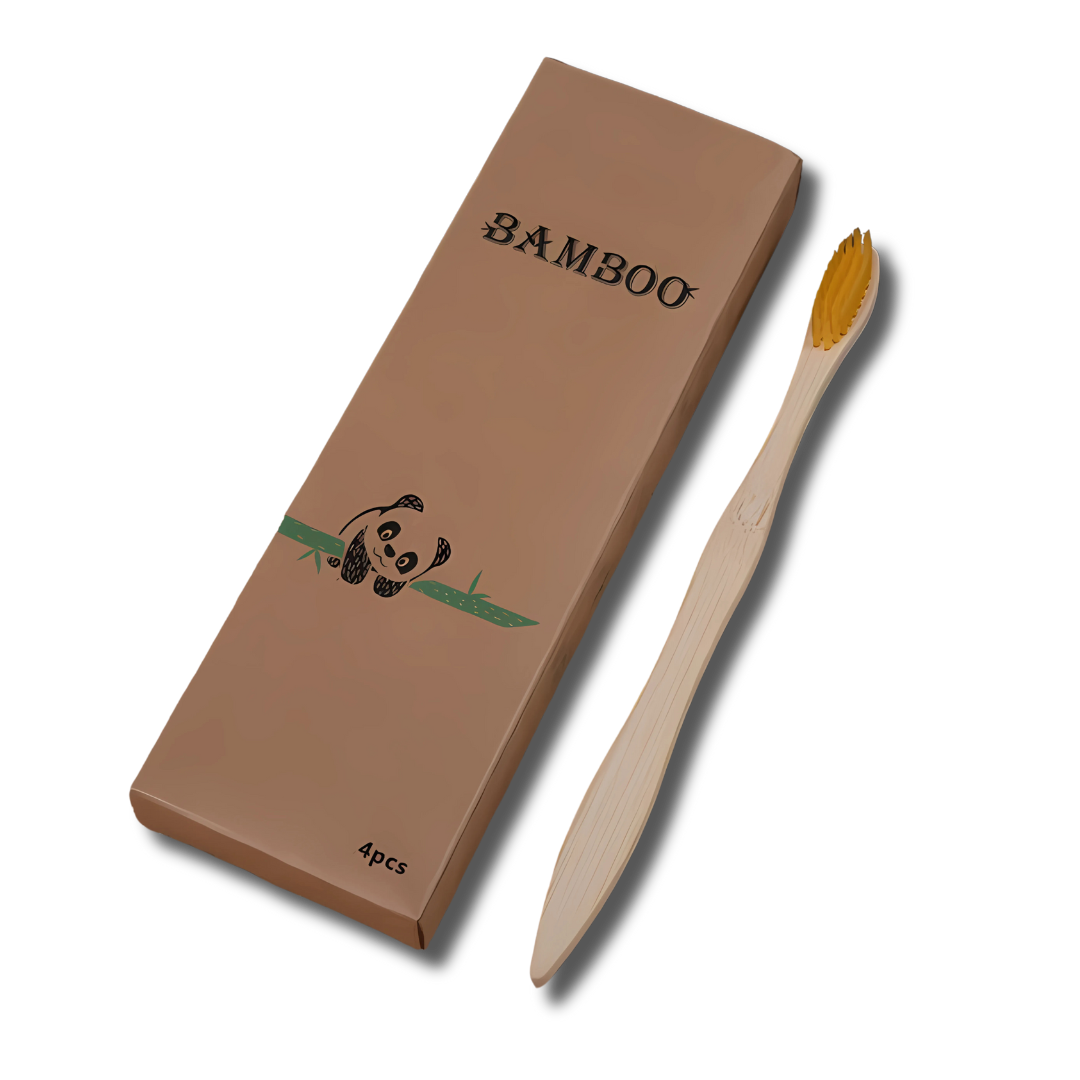 Bamboo Charcoal Toothbrushes – Extra Soft & Biodegradable (4pc)