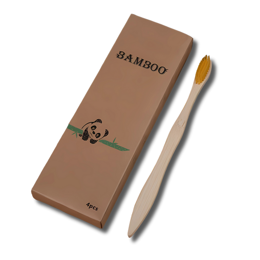 Bamboo Charcoal Toothbrushes – Extra Soft & Biodegradable (4pc)