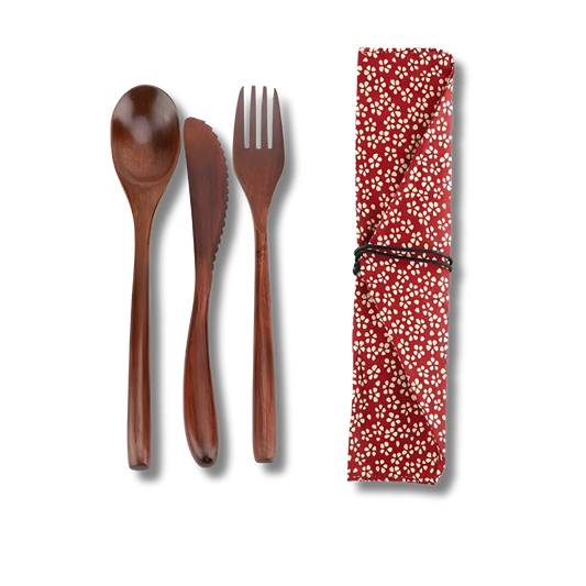 Portable Bamboo Cutlery Set – Reusable, Stylish & Travel-Ready!