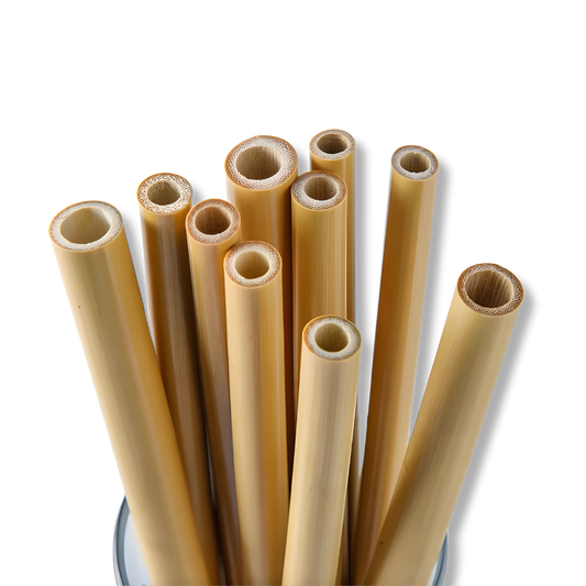 Reusable Bamboo Straw Set – Eco-Friendly with Cleaning Brush 1/2/4/10pc Sets