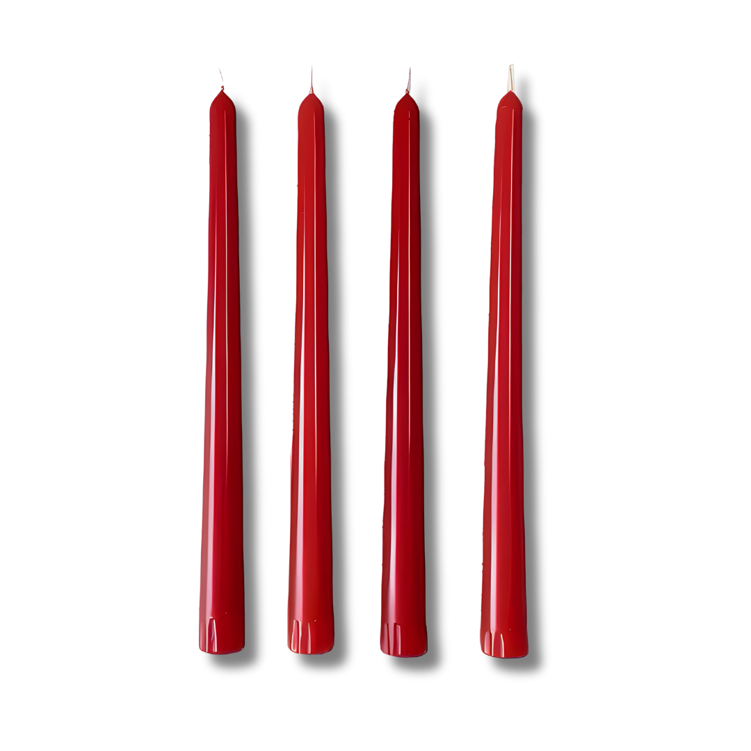 Ruby Coloured Beeswax Taper Candle – Stately Collection