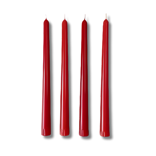 Ruby Coloured Beeswax Taper Candle – Stately Collection