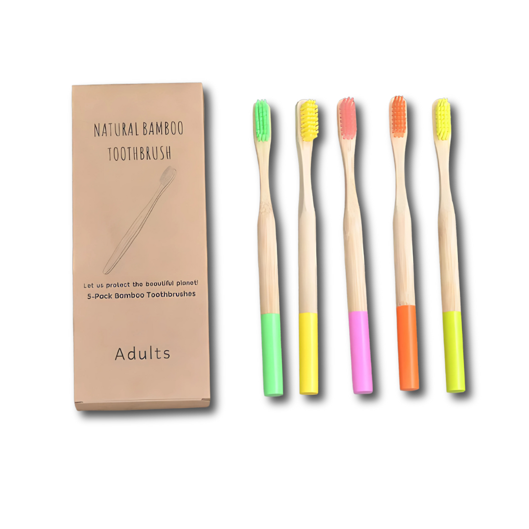 Eco-Friendly Bamboo Toothbrush Set – Soft Bristles & Biodegradable (5/10pc)