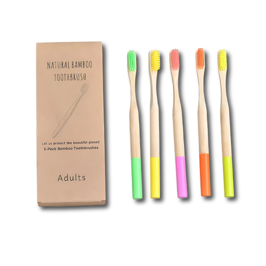 Eco-Friendly Bamboo Toothbrush Set – Soft Bristles & Biodegradable (5/10pc)