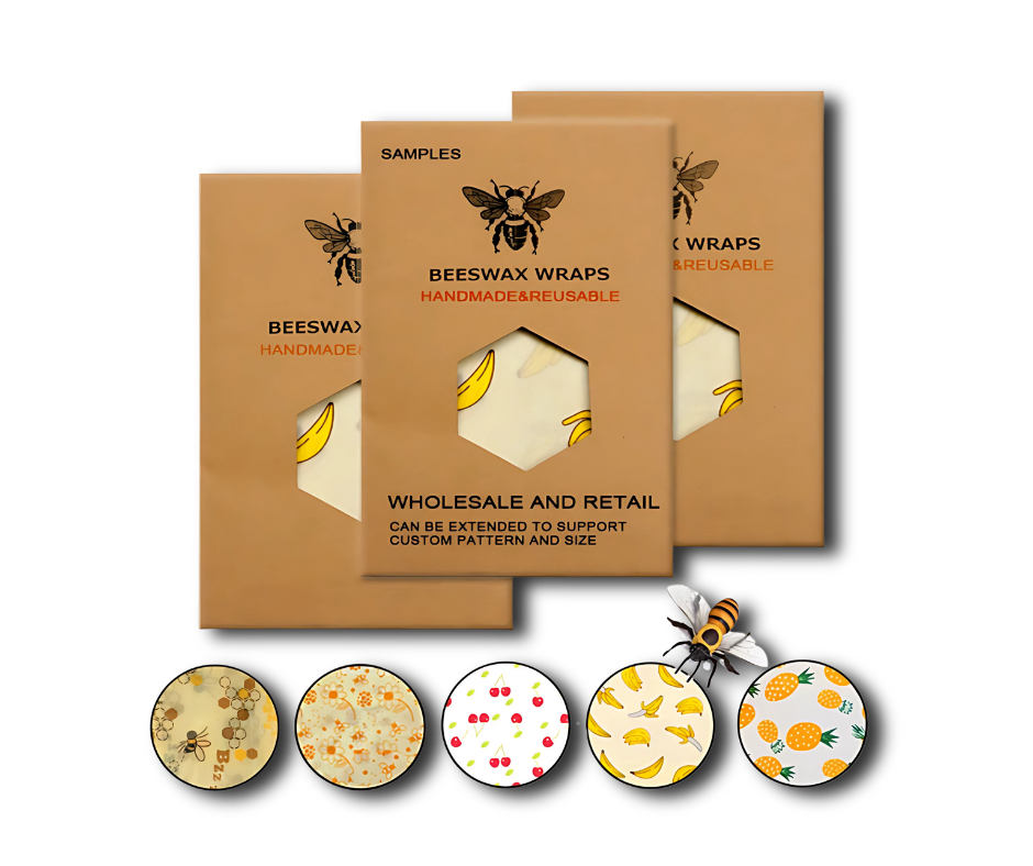 Eco-Friendly Reusable Beeswax Food Wraps - Organic Fresh-Keeping Storage Cloth with Custom Patterns