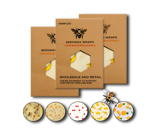 Eco-Friendly Reusable Beeswax Food Wraps - Organic Fresh-Keeping Storage Cloth with Custom Patterns