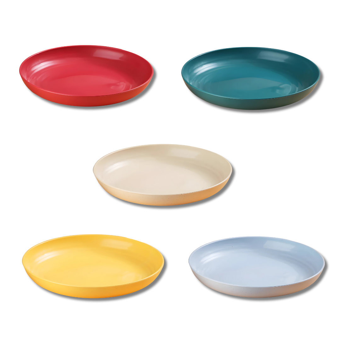 Wheat Straw Dinner Plates - Eco-Friendly, BPA-Free & Biodegradable