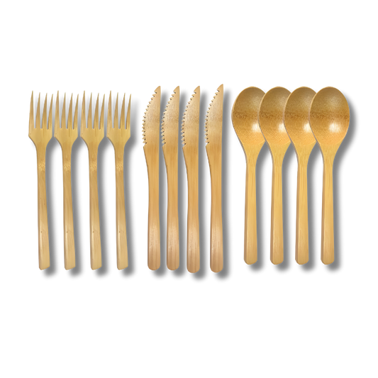 Reusable Bamboo Tableware Set – 12-Piece Eco-Friendly Cutlery