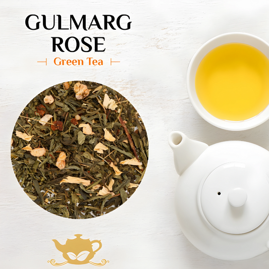 Gulmarg Rose & Saffron Green Tea – Kashmiri Kava Blend