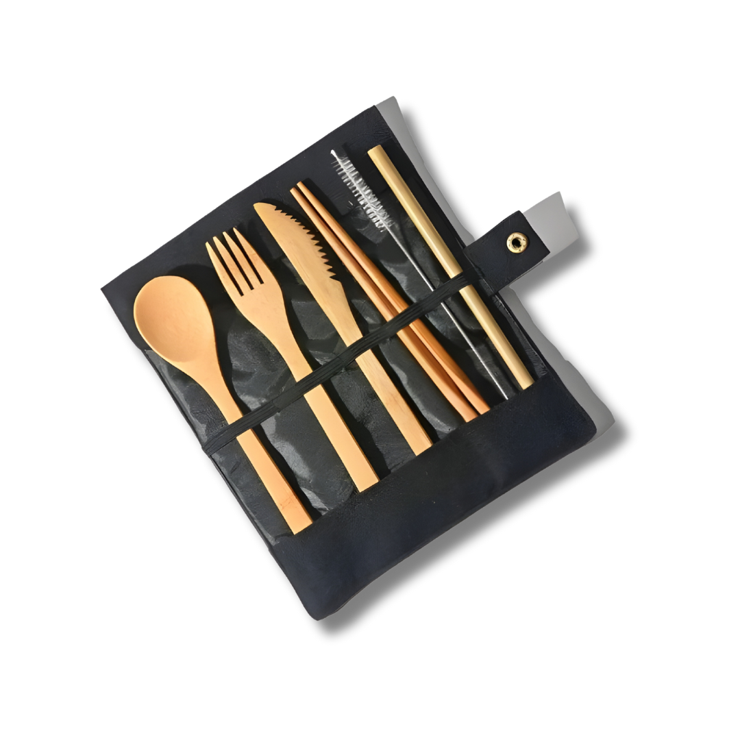 Eco-Friendly Bamboo Cutlery Set – Perfect for Travel & Camping!