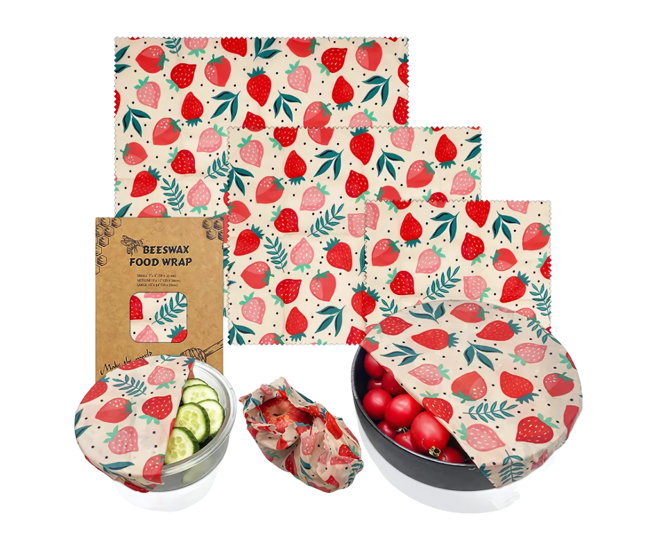 Reusable Organic Beeswax Food Wrap - Eco-Friendly Food Storage Cloth for Fresh Keeping and Sustainable Kitchen Use