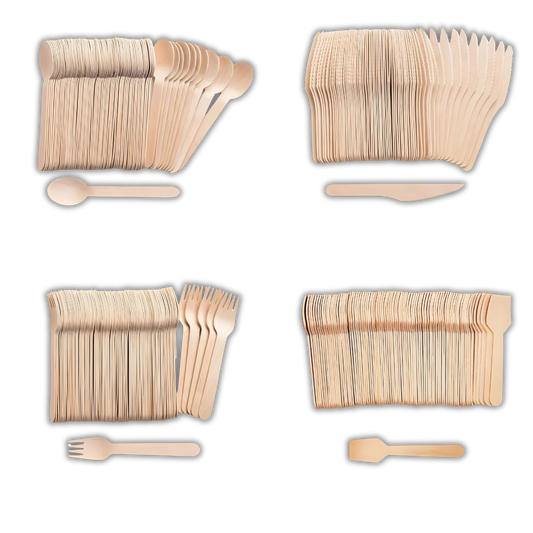 Disposable Wooden Cutlery – Eco-Friendly Party Utensils