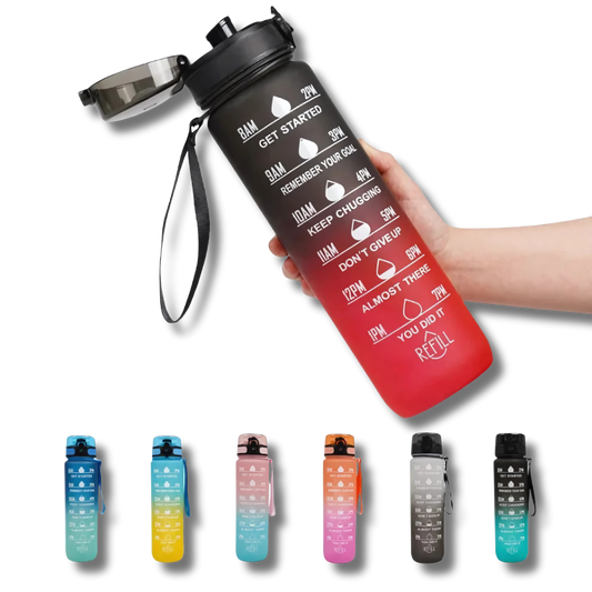 1L Time-Marked Water Bottle – Leak-Proof & BPA-Free